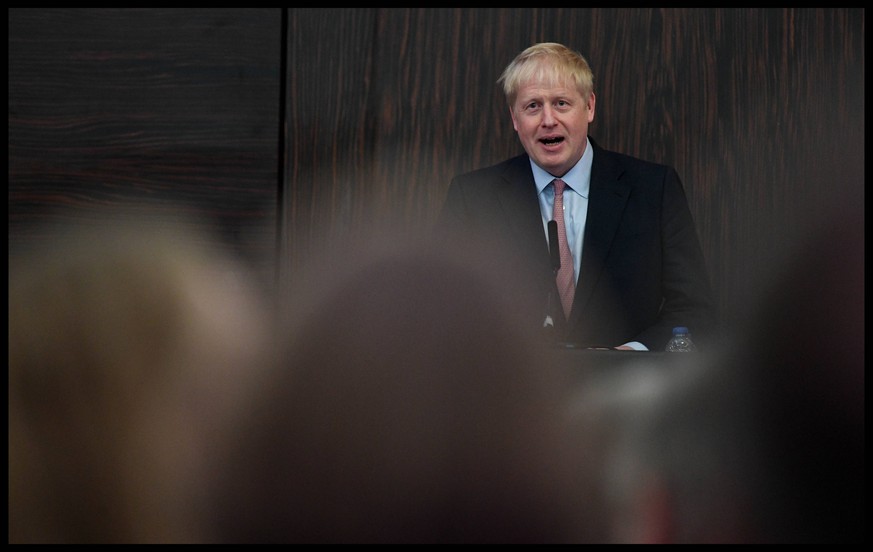. 15/06/2019. London, United Kingdom. National Conservative Convention Hustings. Former Foreign Secretary Boris Johnson delivers his speech to National Conservative Convention Hustings as part of his  ...