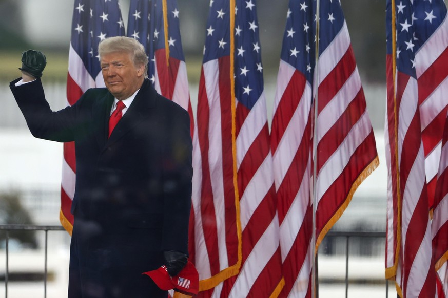 WASHINGTON, DC - JANUARY 06: President Donald Trump arrives at the &quot;Stop The Steal&quot; Rally on January 06, 2021 in Washington, DC. Trump supporters gathered in the nation&#039;s capital today  ...