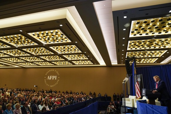 Former President Donald Trump speaks at an America First Policy Institute agenda summit at the Marriott Marquis in Washington, Tuesday, July 26, 2022. (AP Photo/Andrew Harnik)