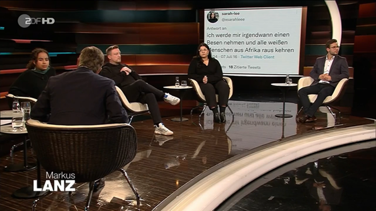 Hier spricht Markus Lanz mit Sarah-Lee Heinrich.