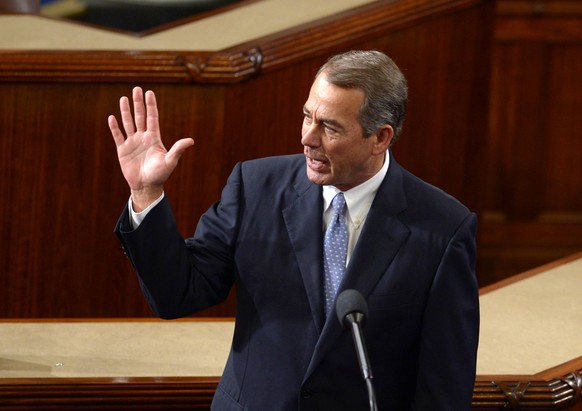 (151029) -- WASHINGTON D.C., Oct, 29, 2015 -- Outgoing speaker John Boehner gives a farewell speech in the House Chamber on Capitol Hill, in Washington D.C., the United States, Oct. 29, 2015. John Boe ...