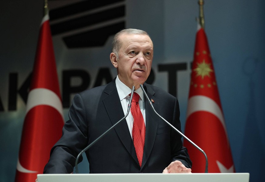 Turkish President and leader of the Justice and Development AK Party Recep Tayyip Erdogan speaks during his party s Extended Meeting of Provincial Heads Turkish President and leader of the Justice and ...