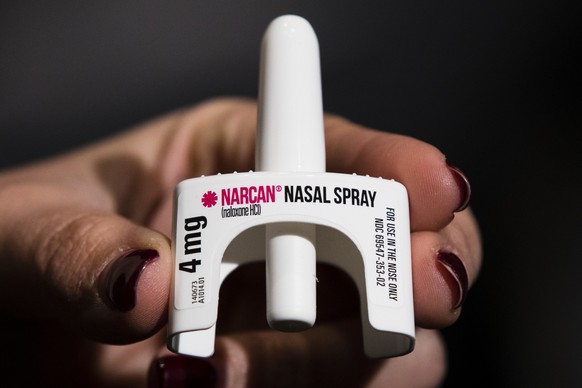 FILE - The overdose-reversal drug Narcan is displayed during training for employees of the Public Health Management Corporation (PHMC), Dec. 4, 2018, in Philadelphia. San Francisco is amid a drug over ...