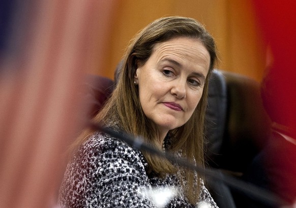 FILE - This Dec. 7, 2011 file photo shows former U.S. Defense Undersecretary Michele Flournoy, preparing for a bilateral meeting in Beijing, China. Flournoy, a politically moderate Pentagon veteran, i ...