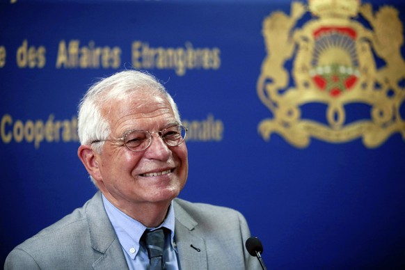 FILE - In this Monday, June 3, 2019 file photo, Spanish Foreign Minister Josep Borrell attends a press conference in Rabat, Morocco. European Union leaders on Tuesday, July 2, 2019, after a lengthy se ...