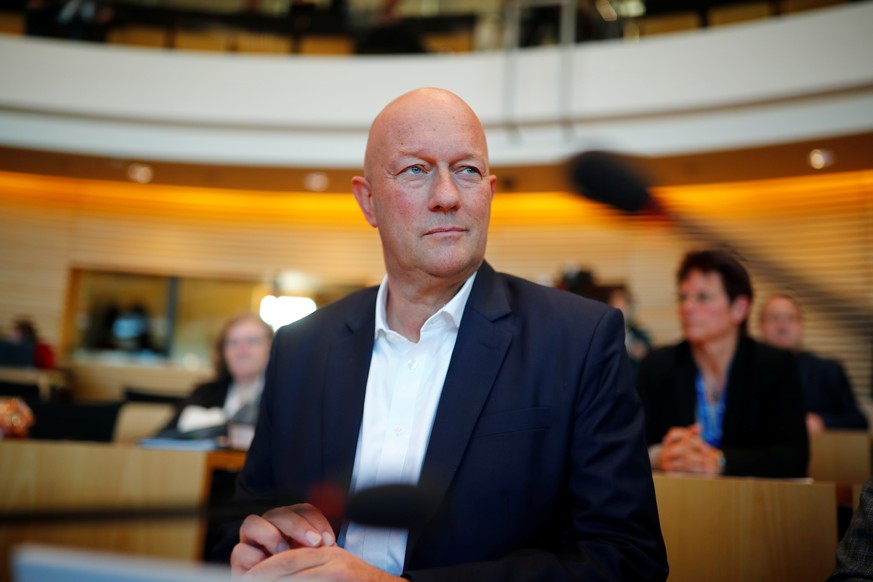 New elected Free Democratic Party FDP premier Thomas Kemmerich attends a session of the parliament after he was elected new Thuringia premier in Erfurt, Germany, February 5, 2020. REUTERS/Hannibal Han ...