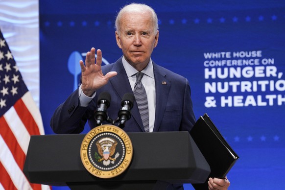 President Joe Biden delivers remarks at the White House Conference on Hunger, Nutrition, and Health at the Ronald Reagan Building in Washington, DC on Wednesday, September 28, 2022. 1 WASP2022092804 Y ...
