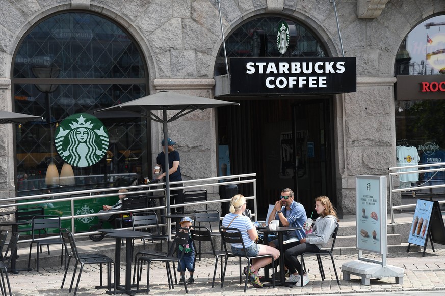 Copenhagen,Denmark/14.July.2020/ Seattle coffee cahin startbucks coffee cafe i danish capital. Photo..Francis Joseph Dean/DeanPictures