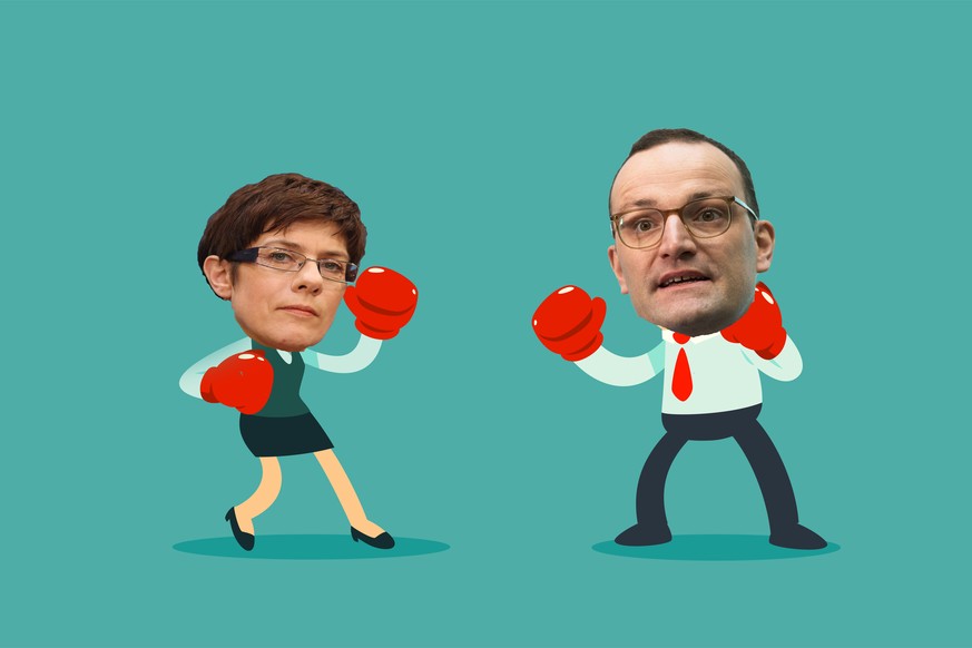 Der konservative Jens Spahn (links) und die Merkel-treue Annegret Kramp-Karrenbauer kämpfen um den CDU-Parteivorsitz.&nbsp;