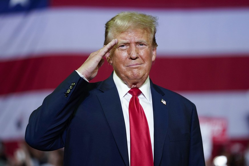 FILE - Republican presidential candidate former President Donald Trump speaks at a campaign rally, June 22, 2024, at Temple University in Philadelphia. A judge has modified Donald Trump’s gag order, f ...