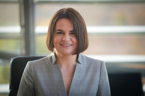 Die belarussische Oppositionspolitikerin Swetlana Tichanowskaja am Mittwoch, als Gast der grünen Bundestagsfraktion.