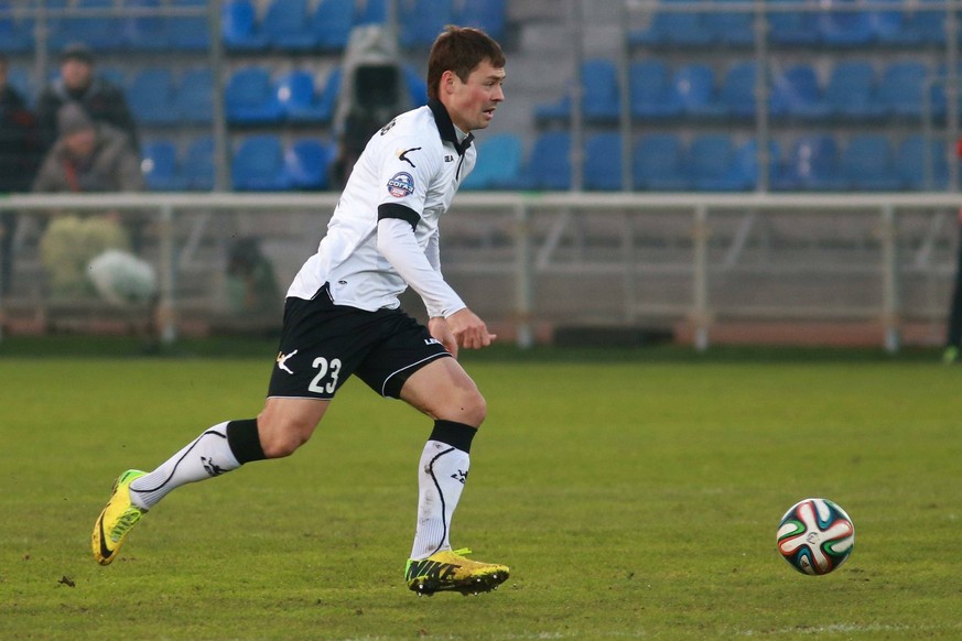 Russia, Moscow region, Saturn Stadium. Russian football Premier League 2014/15. Torpedo s player Diniyar Bilyaletdinov during match between FC Torpedo (Moscow) - FC Lokomotiv (Moscow) DmitryxGolubovic ...