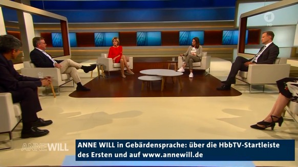 Die Gäste bei "Anne Will" (v.l.n.r.): Ranga Yogeshwar, Frank Ulrich Montgomery, Malu Dreyer, Hendrik Streeck und Marina Weisband.