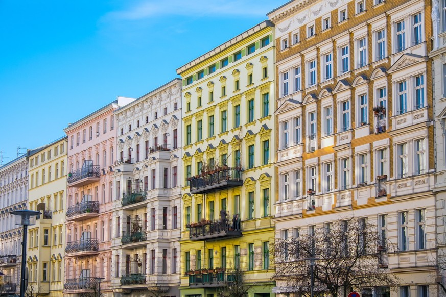 Beautiful restored houses at the Prenzlauer Berg district in Berlin