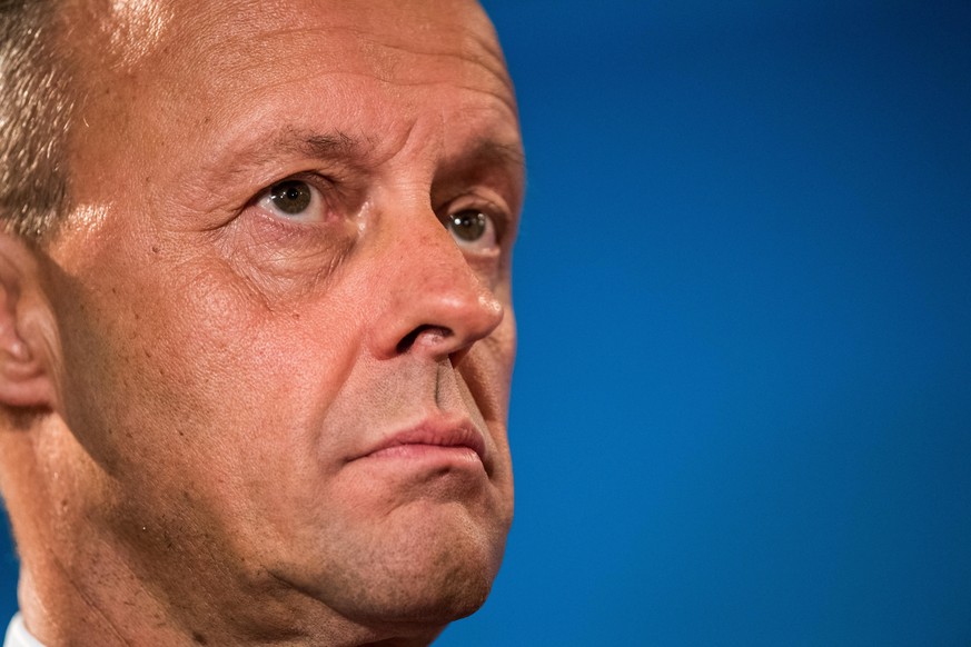 DUSSELDORF, GERMANY - NOVEMBER 06: Friedrich Merz, CDU Bundestag faction leader in 2000-2002, attends a press conference to the speak to media before attending a meeting of the CDU North Rhine-Westpha ...