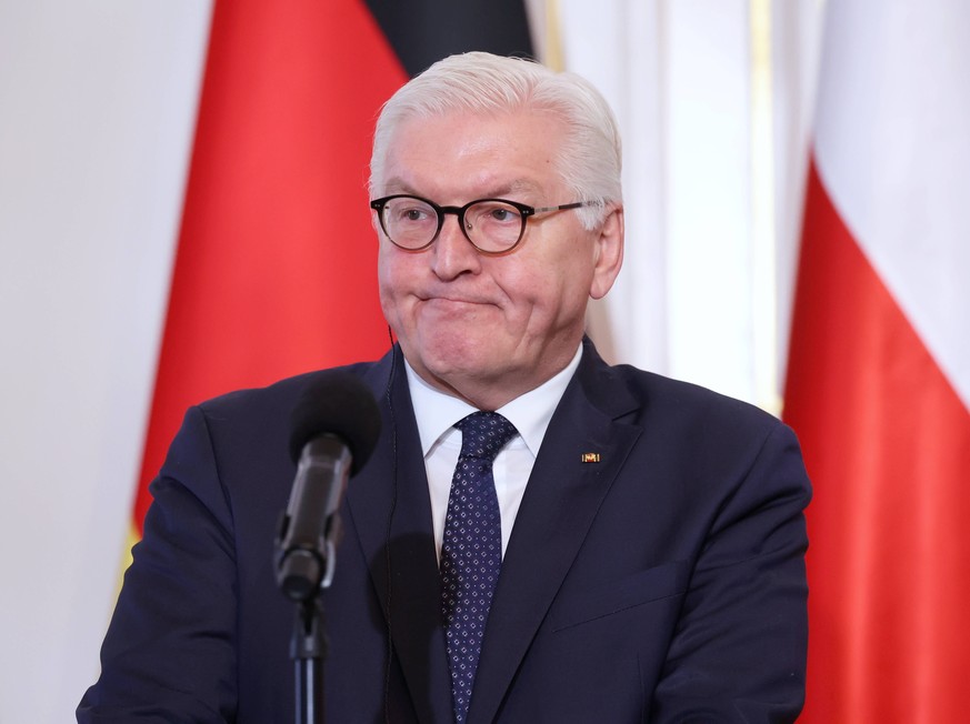 German president visits Poland Photo: Piotr Molecki/East News German president Frank-Walter Steinmeier attends a joint press conference with president of Poland Andrzej Duda not pictured after their m ...