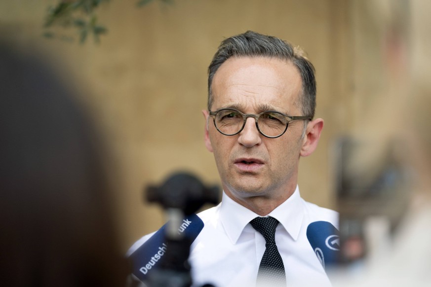 Pressestatement von Bundesaussenminister Heiko Maas, SPD, in der Residenz der Deutschen Botschaft in Bagdad, Irak. Maas besucht mehrere Laender im Nahen Osten zu politischen Gespraechen. 08.06.2019 Ba ...