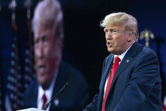 Der ehemalige Präsident Donald Trump spricht während der Faith &  Politische Konferenz der Freedom Coalition in Washington, Samstag, 24. Juni 2023. (AP Photo/Jose Luis Magana)