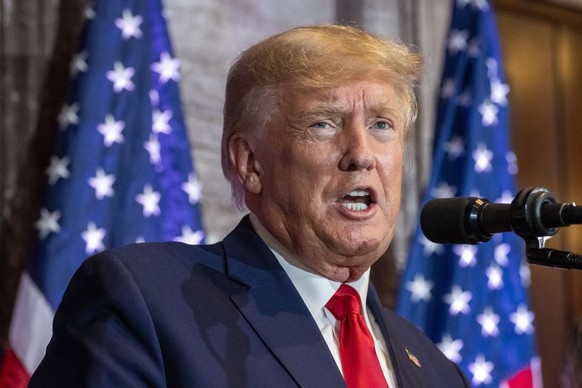 FILE - Former President Donald Trump speaks at a campaign event at the South Carolina Statehouse on Jan. 28, 2023, in Columbia, S.C. Trump’s lawyer said Friday, Feb. 10, that the former president is w ...