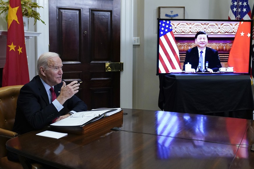 In einer Video-Konferenz am Dienstagmorgen zwischen Chinas Staatschef Xi Jinping und US-Präsident Joe Biden warnte Xi Biden vor einer Konfrontation.