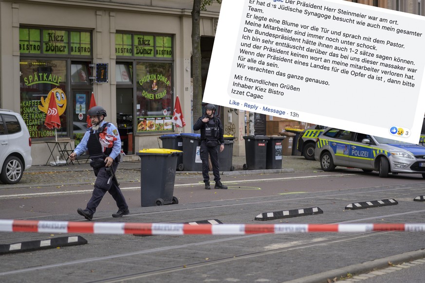 Tote bei Schüssen in Halle Saale, 09.10.2019 Halle Saale , Schüsse , Opfer , Synagoge , Imbissladen , Döner Imbiss , Paulusviertel , Innenstadt Der Kiez Döner Imbiss auf der Ludwig-Wucherer-Straße am  ...