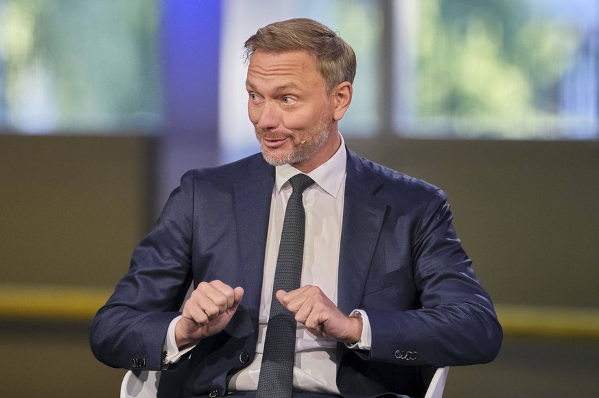 Christian Lindner beim Livestream-Talk RND vor Ort beim Redaktionsnetzwerk Deutschland der Verlagsgesellschaft Madsack. Hannover, 15.09.2022 *** Christian Lindner at the Livestream Talk RND on site at ...