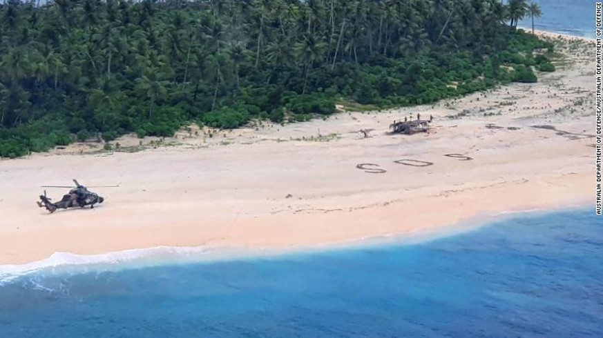 Drei Segler strandeten auf einer einsamen Insel im Pazifik.