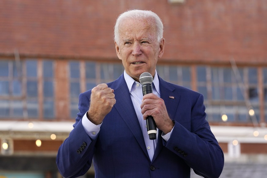 Democratic presidential candidate former Vice President Joe Biden speaks during a Biden for President Black economic summit at Camp North End in Charlotte, N.C., Wednesday, Sept. 23, 2020. (AP Photo/C ...