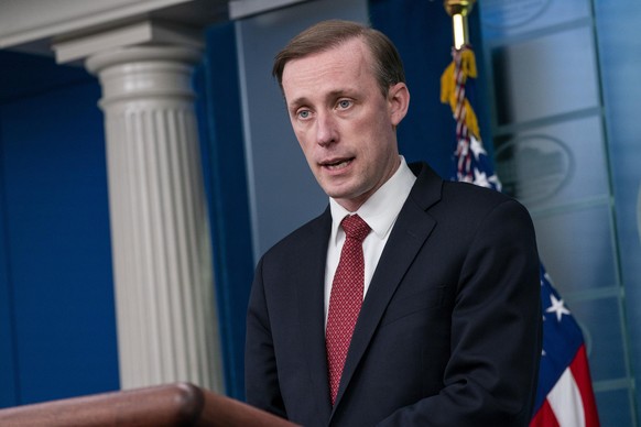 National Security Advisor Jake Sullivan responds to questions from the news media during the daily press briefing at the White House in Washington, DC, USA, 11 February 2022. Sullivan responded to que ...