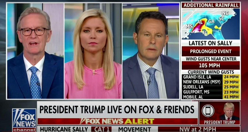 Im Interview bei Fox News: Steve Doocy (l.) zeigt dem US-Präsidenten die Grenzen auf.