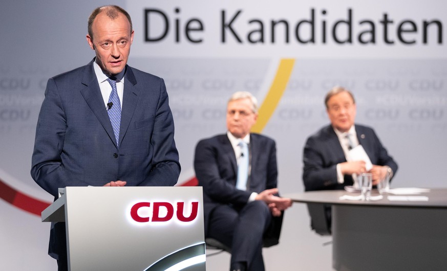 BERLIN, GERMANY - JANUARY 08: Friedrich Merz, candidate for the presidency of Germany&#039;s Christian Democratic Union attends discussion with other candidates in CDU headquarter on December 8th, 202 ...