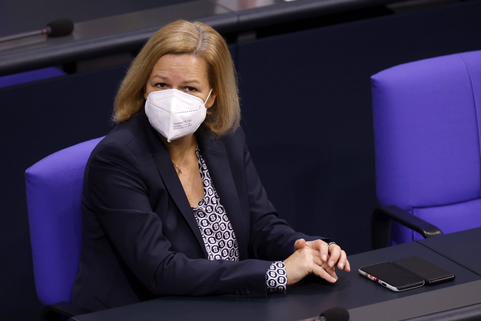 Nancy Faeser in der 8. Sitzung des Deutschen Bundestages im Reichstagsgeb