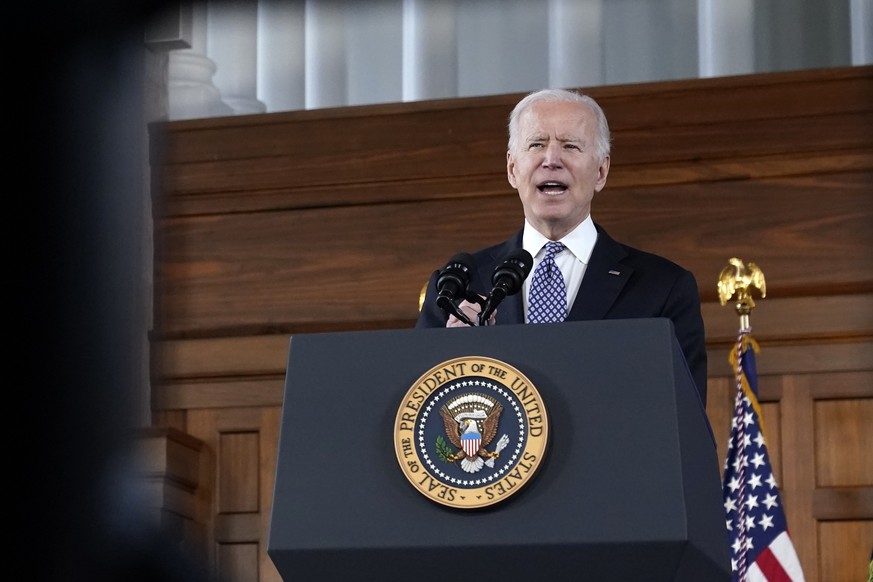 19.03.2021, USA, Atlanta: Joe Biden, Pr