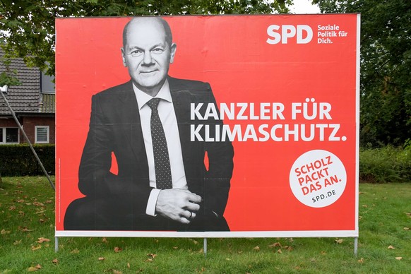 "Kanzler für Klimaschutz" – mit solchen Plakaten warb Olaf Scholz 2021 für sich und seine Partei.