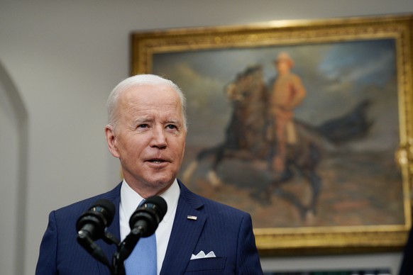 U.S. President Joe Biden delivers remarks on the retirement of Supreme Court Justice Stephen Breyer in the Roosevelt Room at the White House in Washington on Thursday, January 27, 2022. PUBLICATIONxIN ...