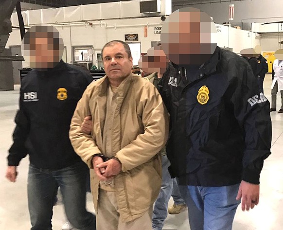 Jan. 19, 2017 - Ciudad Juarez, Mexico - Image provided by the Attorney General of the Republic (PGR) of Mexico shows drug lord JOAQUIN GUZMAN LOERA, alias El Chapo , was extradited to the United State ...