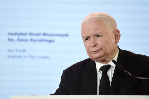 01.09.2022 WARSZAWA PRESS CONFERENCE ON PUBLICATION OF THE REPORT ON POLAND S LOSSES DURING WORLD WAR II. LAW AND JUSTICE LEADER JAROSLAW KACZYNSKI ANNOUNCED THE DECISION TO DEMAND WORLD WAR II REPARA ...