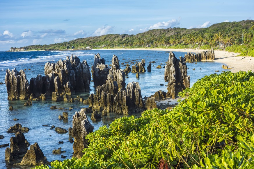 Die felsige Küste von Nauru: Hier gibt es offiziell noch keinen Corona-Infizierten.