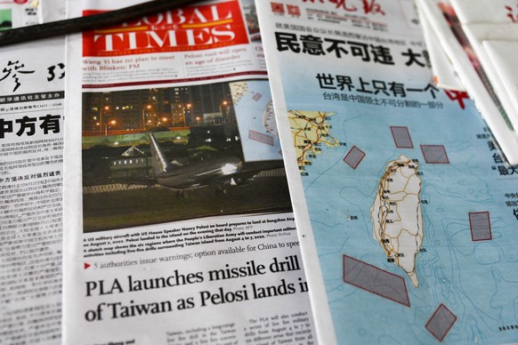 Auch in der chinesischen Presse wird über Pelosis Reise nach Taiwan berichtet.