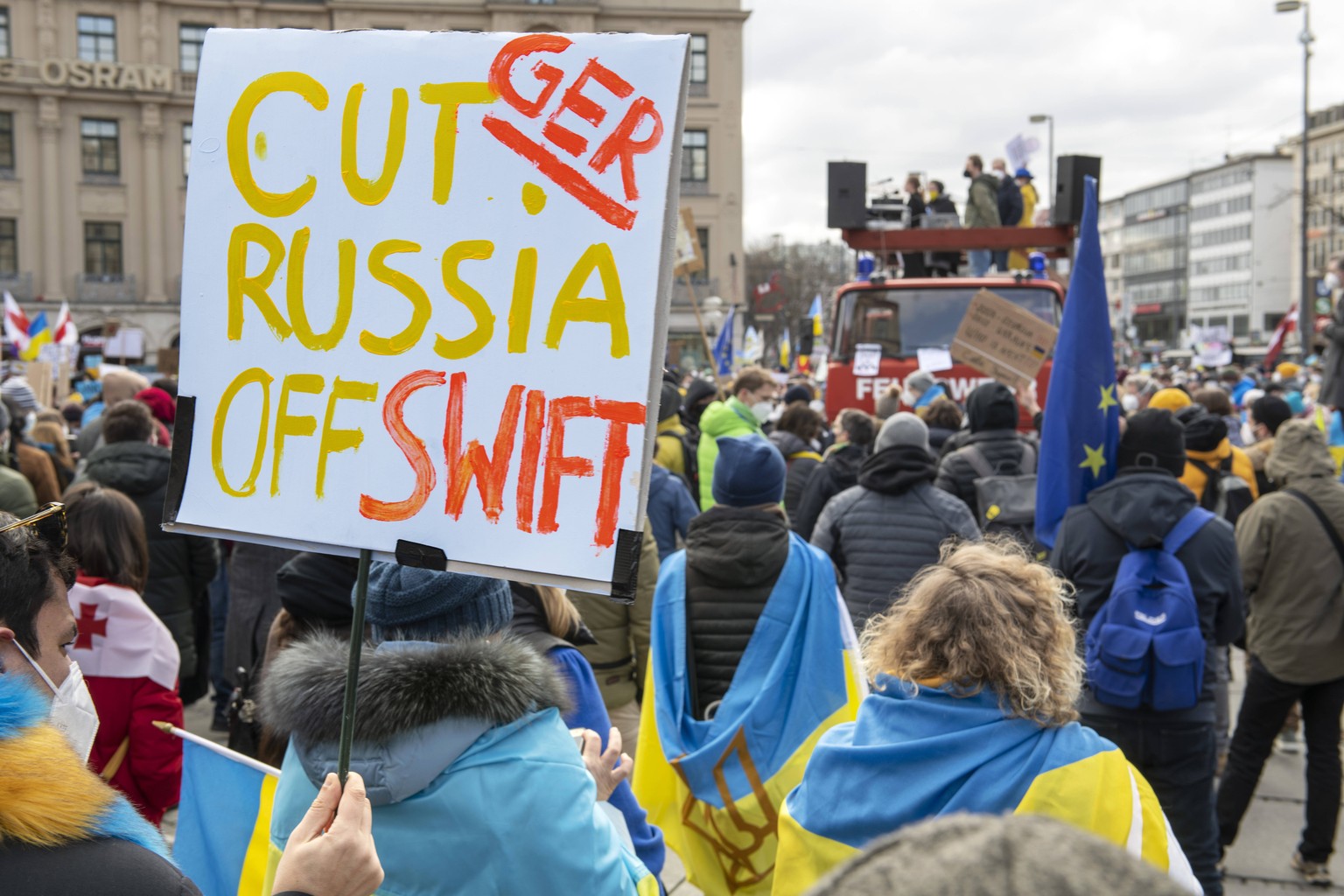 News Bilder des Tages Kundgebung gegen Krieg in der Ukraine, f