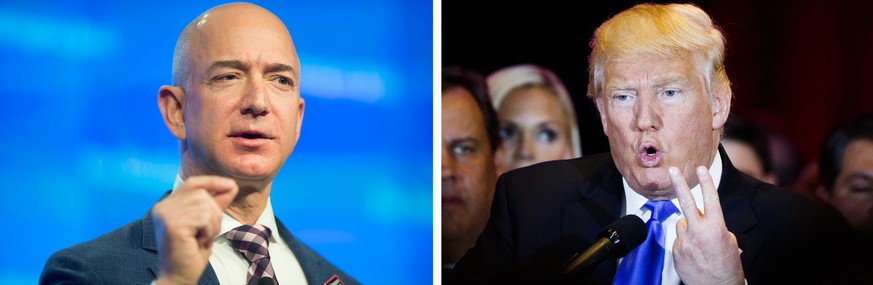 Keine besten Freunde: Amazon-Chef Jeff Bezos und Donald Trump.