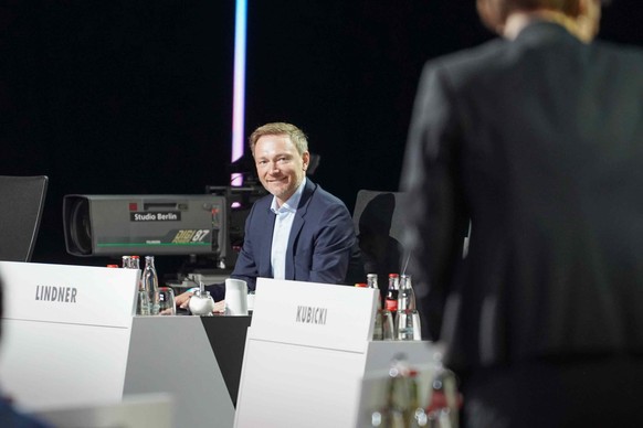 "Andere sind doch nur neidisch": FDP-Chef Christian Lindner auf dem digitalen Parteitag. 