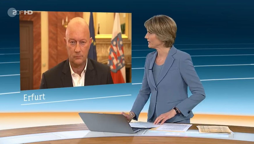 Marietta Slomka interviewt den neuen Ministerpräsidenten Thürigens.