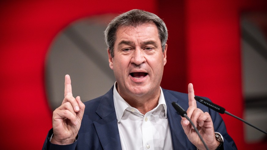 10.09.2022, Niedersachsen, Hannover: Markus Söder (CSU), Ministerpräsident von Bayern und CSU-Vorsitzender, spricht beim Bundesparteitag der CDU. Beim zweitägigen Parteitag der Union wurde unter ander ...