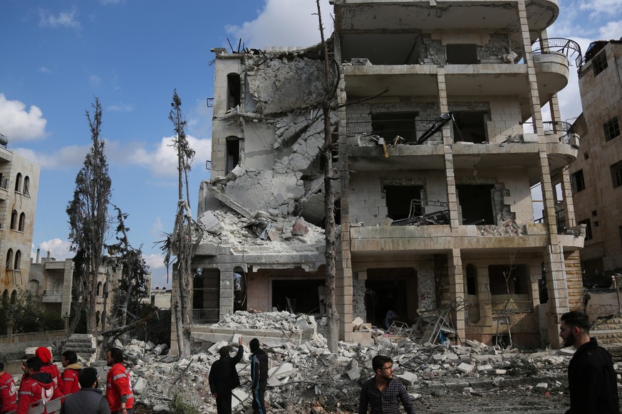Ein ausgebombtes Haus in Idlib in Syrien.