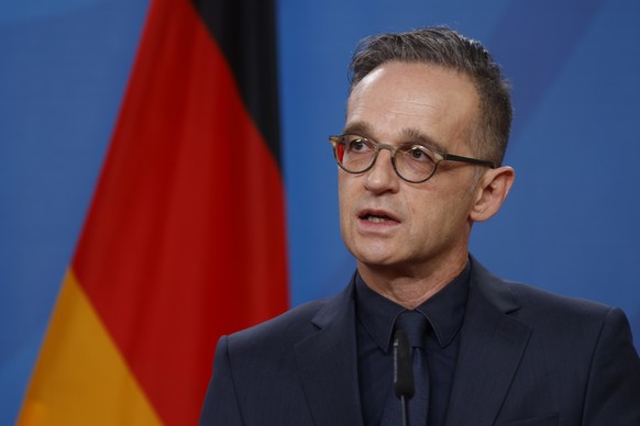 Germany&#039;s Foreign Minister Heiko Maas speaks at a news conference with his counterpart from Kosovo, Meliza Haradinaj Stublla, at the Federal Foreign Office, in Berlin, Germany, November 3, 2020.  ...