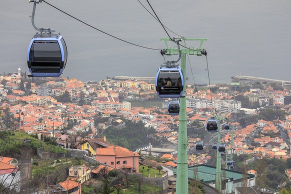 cable car, Funchal, Madeira, Portugal, Europe *** cable car Funchal Madeira Portugal Europe