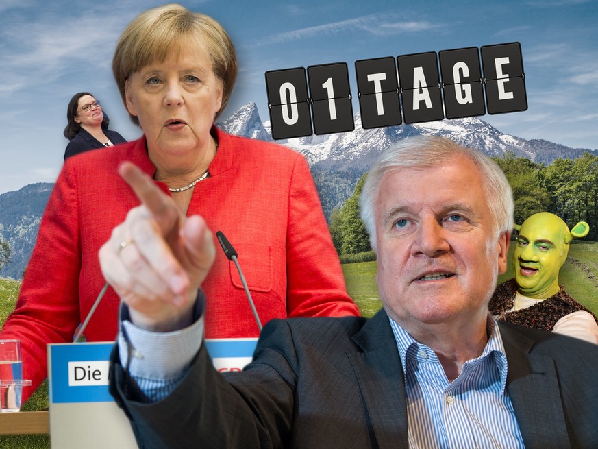 Der watson-Countdown zur Unionskrise. Horst Seehofer, Angela Merkel.