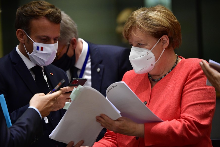 Emmanuel Macron und Angela Merkel beim EU-Gipfel.