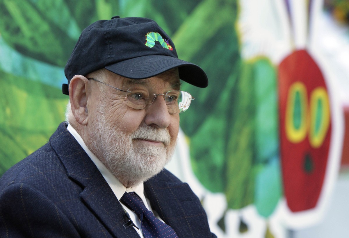 File - Author Eric Carle reads his classic children's book "The Very Hungry Caterpillar" on the NBC "Today" television program in New York on Oct. 8, 2009, as part of Jumpstar ...